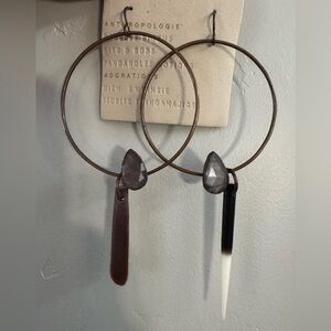 Anthropologie Brown and Black Hoop Earrings